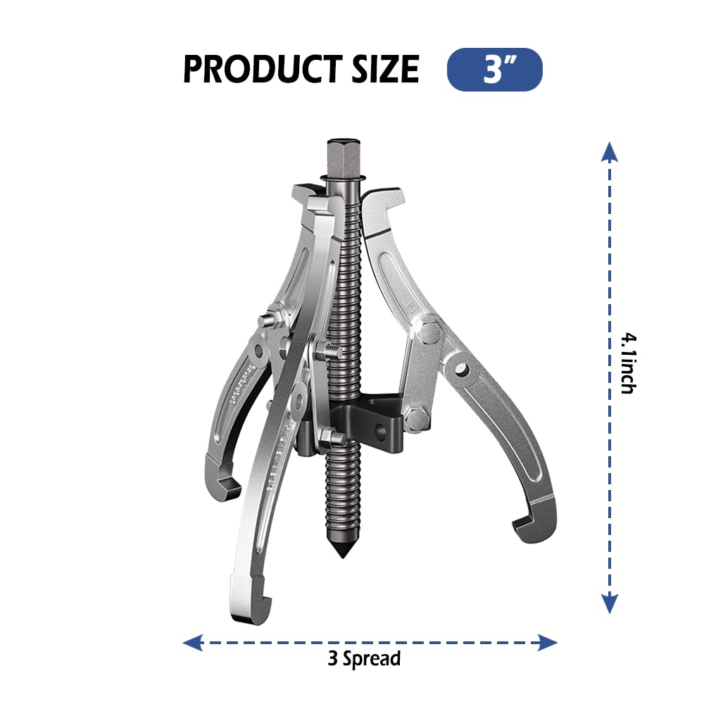 Voche® 3pc 3 Legs Jaws Reversible Gear Hub Puller Tool Set 3'' 4'' 6