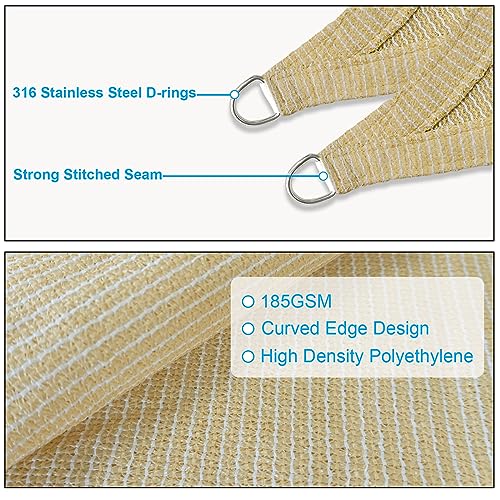 Image of Amagenix Sun Shade Sails Canopy, Beige Outdoor Shade Canopy 8'x 15' UV Block Sunshades for Patio Garden Backyard,CYHSR0815H0