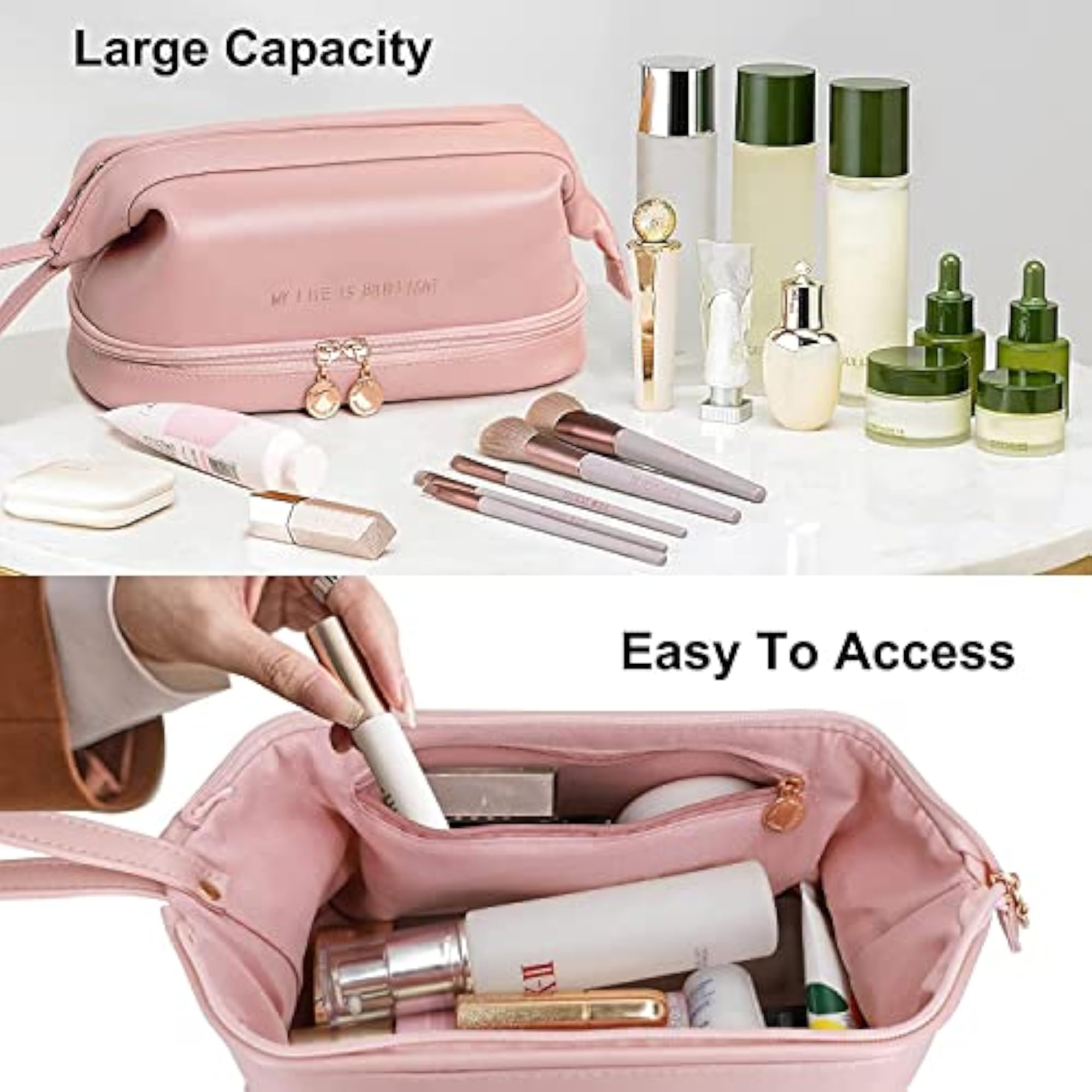 High-end Double Layer Cosmetic Bag, Travel Makeup Organiser