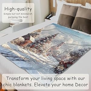HIWX Christmas Throw Blanket, Winter Holiday Throw Blanket, Snowy Village Winter Wonderland Christmas Tree Throw Blanket for Couch Sofa Bed, Christmas Living Room Bedroom Decor, 50x60 Inches HIWX Christmas Throw Blanket Winter Holiday Throw Blanket Snowy Village Winter Wonderland Christmas Tree Throw Blanket for Couch Sofa Bed Christmas Living Room Bedroom Decor 50×60 Inches