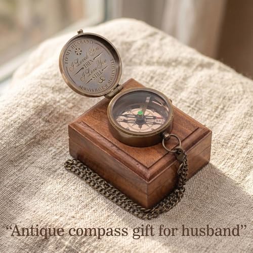 Brújula vintage de latón para regalar a esposo 50mm miniatura 3