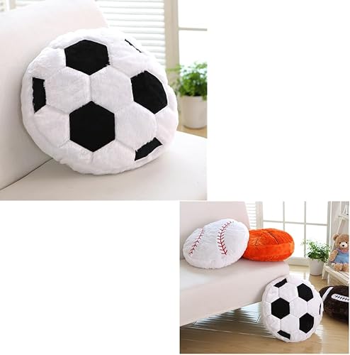Miniatura 2 de Almohada de felpa de pelotas de fútbol esponjosas de 14 pulgadas, juguetes de peluche de pelota de fútbol suave, almohada decorativa de fútbol y