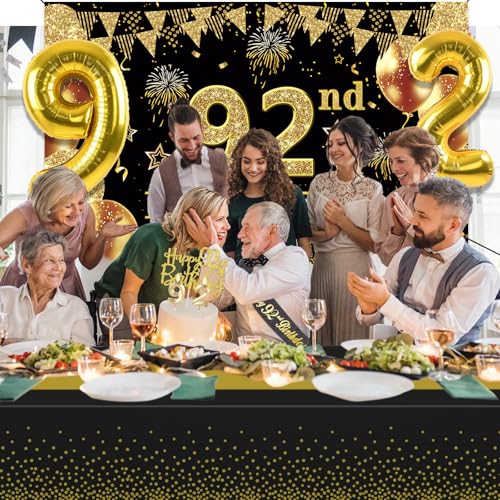 YeohJoy 92nd Birthday Decorations for Men Women Black Gold by YeohJoy - Used condition - Image 5