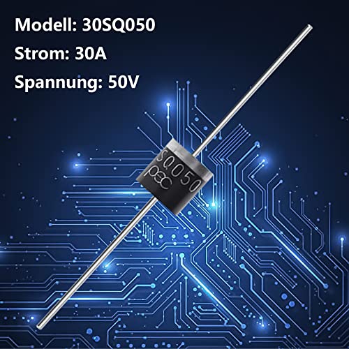20x Schottky Diode,(30A 50V) Axial 30SQ050 für Solarpanel Parallel Reflow-Schutzdioden,High-Voltage Diode,Gleichrichter für Elektronische Komponenten (30SQ050)