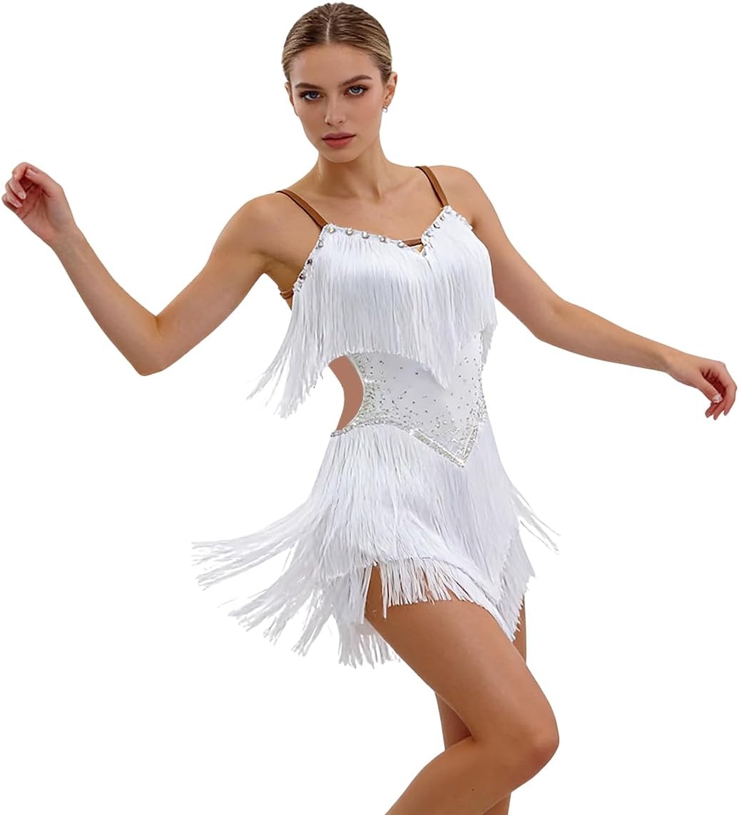 Latin Dance Dress for Women Fringe Salsa Rumba Chacha Dancewear Ballroom Competition Dresses
