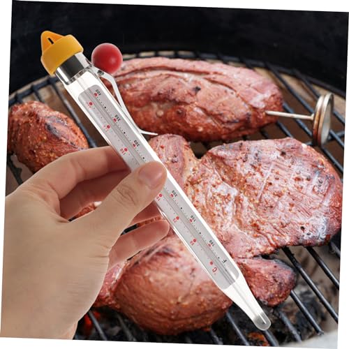 PRETYZOOM Candy Thermometer with Clip Kitchen Supplies Glass Deep Fry Thermometers for Baking Use Scale Instant Read for Deep Frying and Making Cheese - Image 3