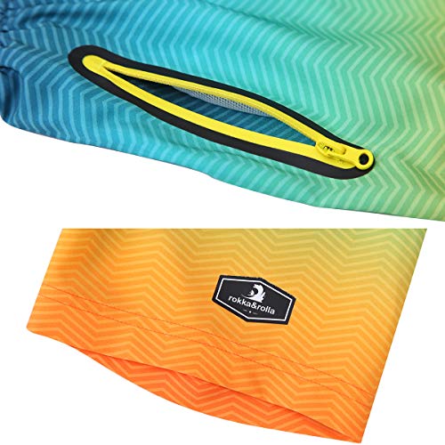 Rokka&Rolla Boys' 4-Way Stretch Swim Trunks Board Shorts Bathing Suit Swimwear With Mesh Lining, Upf 50+ #TOP4