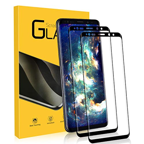 NONZERS Verre Trempé pour Samsung Galaxy S9 Plus, [2 Pièces] 9H Dureté Film de Protection d'écran en Verre Trempé, [3D Couverture Complèt] Anti-Rayures Sans Bulles, Vitre Samsung Galaxy S9 Plus/S9+