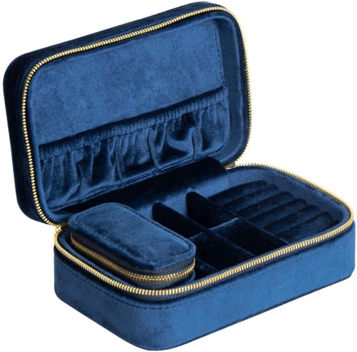Jewelry Storage Box Earring Necklace Classification Flip Lid(Black)