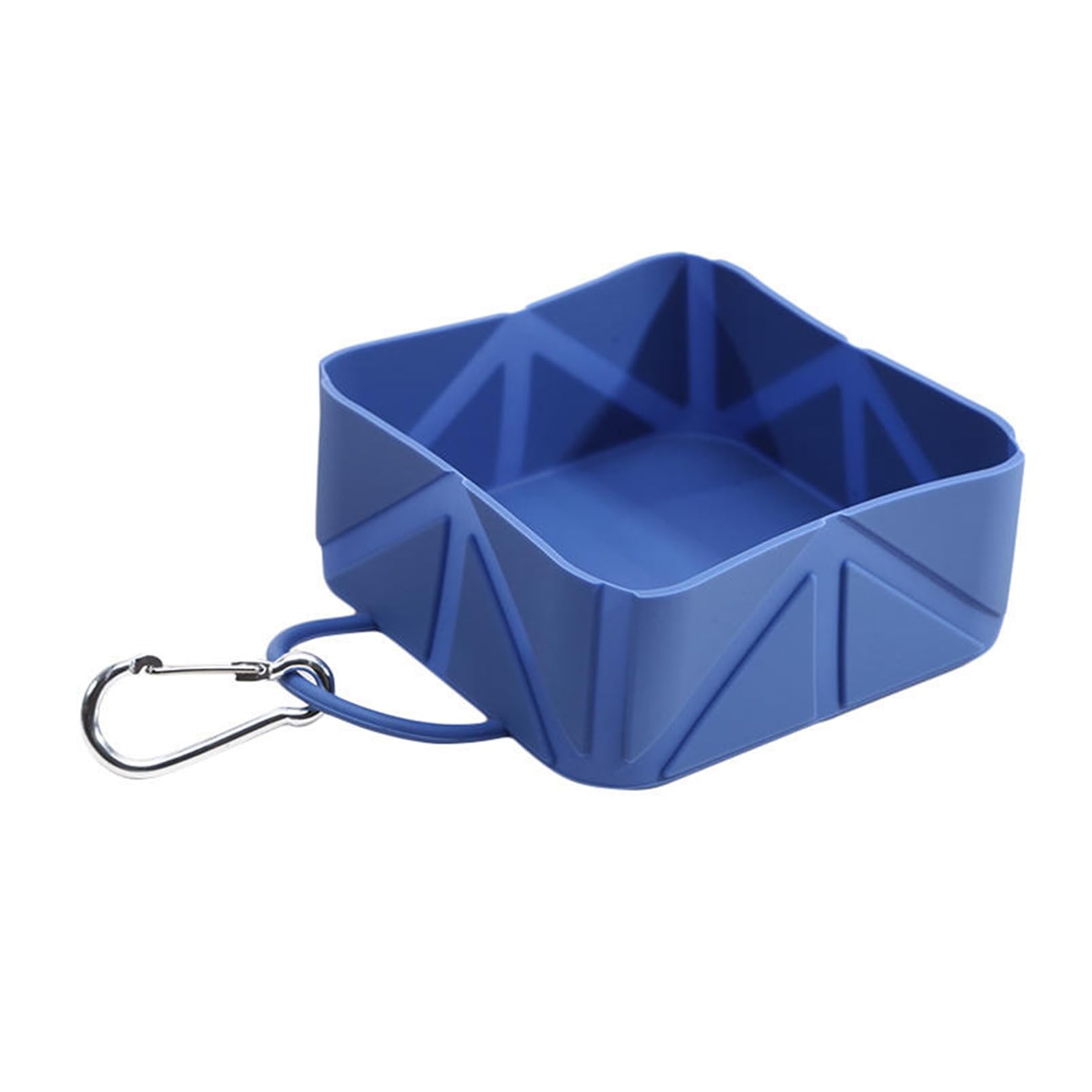 OAIEU Pet Collapsible Bowls For Cats Dogs Portable Silicone Pet Feeding Watering Dish For Walking Parking Traveling With Carabiner(Blue)