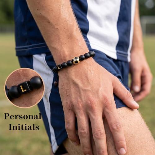 Pulsera deportiva inicial chapada en oro 18K para hombres miniatura 3