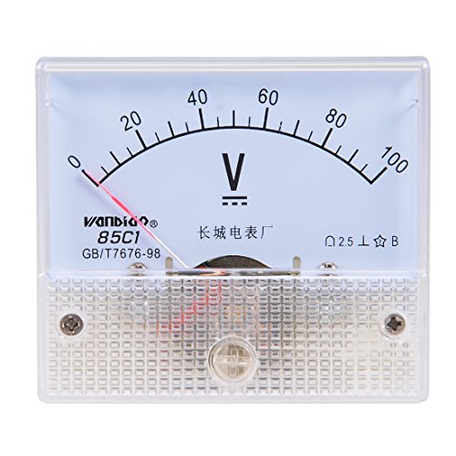 Image of uxcell DC 0-100V Analog Panel Voltage Gauge Volt Meter 85C1 2.5% Error