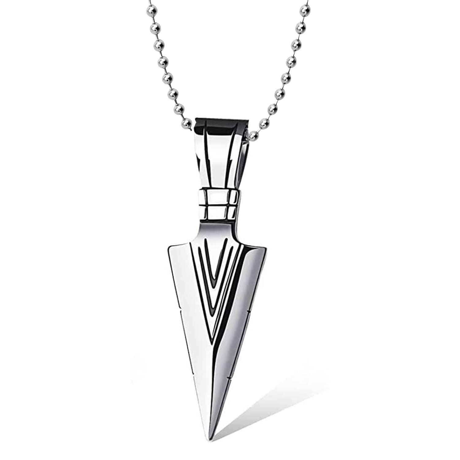 Jewellery High Polished The Silver Arrow Stainless Steel Rocking Pendant for Men and Boys-image-17