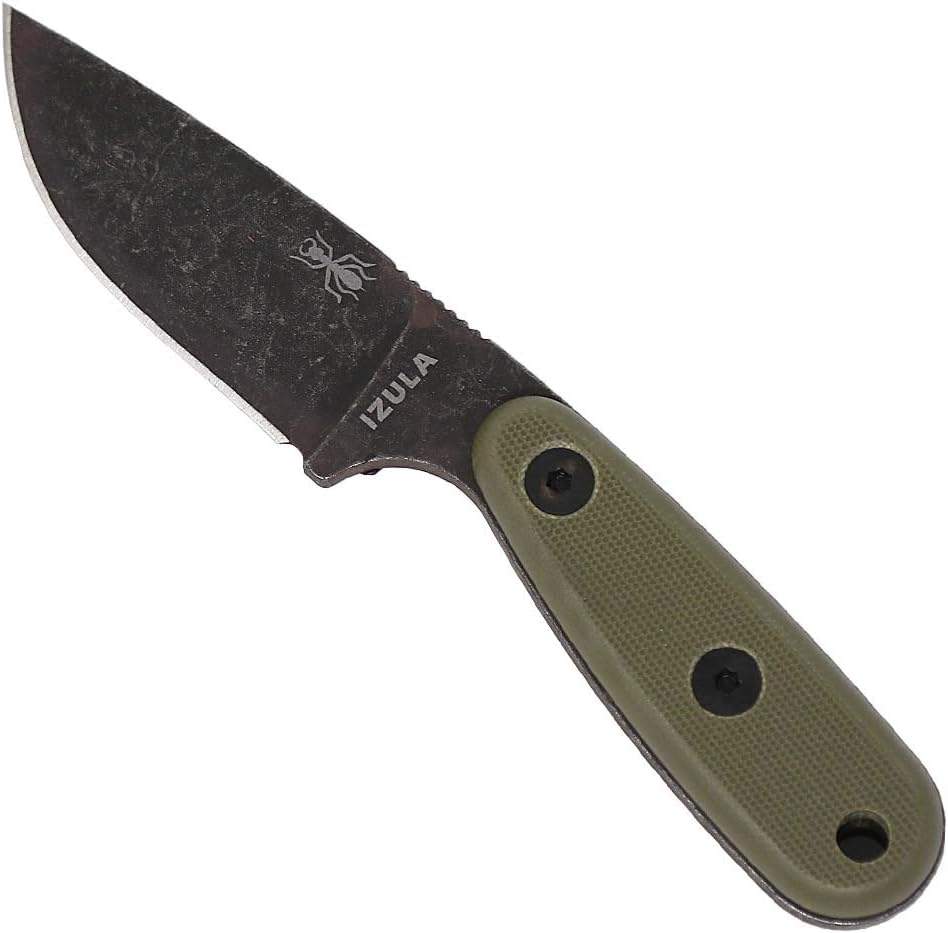 Knives Izula-B-BO w/Handle, Molded Polymer Sheath, and Clip Plate (Olive Drab G10)