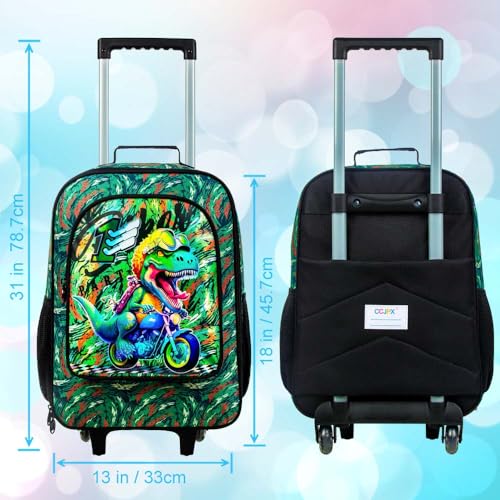 UFNDC Kids Luggage for Boys, Dinosuar Rolling Suicase with Wheels，Travel Carry on for Children Toddler Elementary4