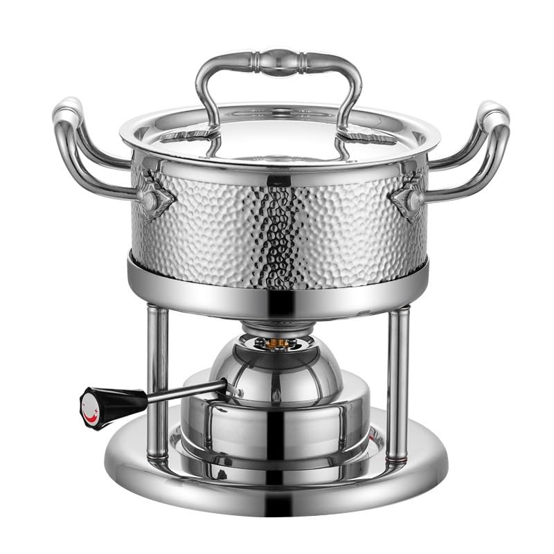 HANELREEZD Calentador de Comida Juego de Fondue Ideal for Olla Caliente, Estufa de Gas Inflable, Perfecto for colección de Cocina y Regalos de Boda con Tapa de Vidrio