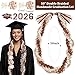 Lyrow Brown White 50'' 2026 Graduation Lei Double Braided Strands Graduation Ribbon Leis with 4 Satin Flowers Congrats Graduates Money Leis Class of 2026 Gift for Men Women