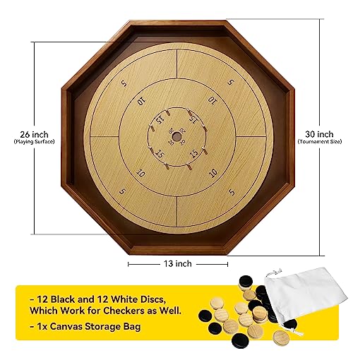 Juego de mesa Crokinole de 30 pulgadas madera miniatura 3