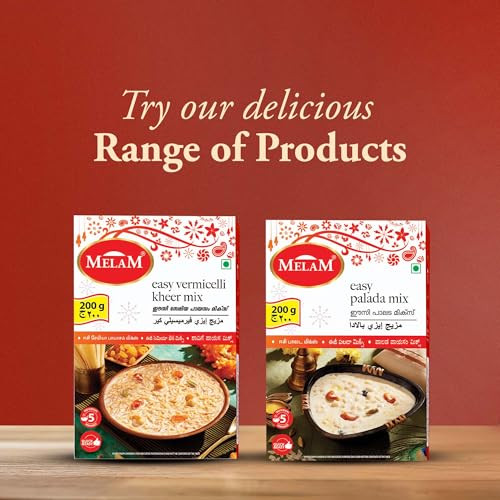 Image of Melam Easy Vermicelli Kheer Mix (200g) Pack of 9 | Instant Sweet & Creamy Semiya Payasam | Rich, Smooth & Delicious Indian Dessert in Minutes