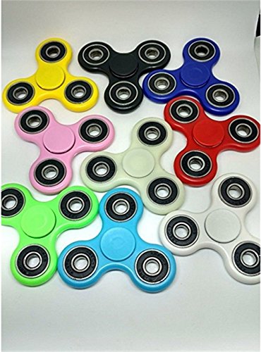 Fidget Hand Spinners 50 PC Color Bundle Bulk EDC Tri-Spinner Desk Toy Stress Anxiety Relief ADHD Student Relax Therapy Pack Combo Wholesale Green Red Black White Blue Yellow Glow Pink Glow Sky Blue