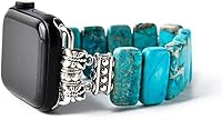 Vista 13 de Natural Stone Imperial Jasper Bracelet Beaded-Bands Compatibe with iWatch Series11 10 9 8 7 6 5 4 3 2 1, Handmade Elastic Stretch Beaded Strap For