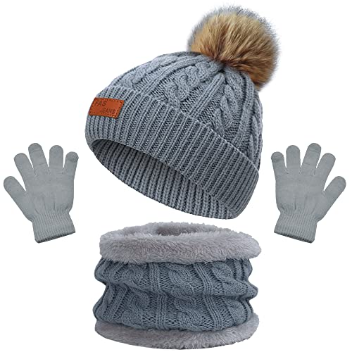 beifon Kinder Wintermütze Schal Handschuhe Mädchen Set...