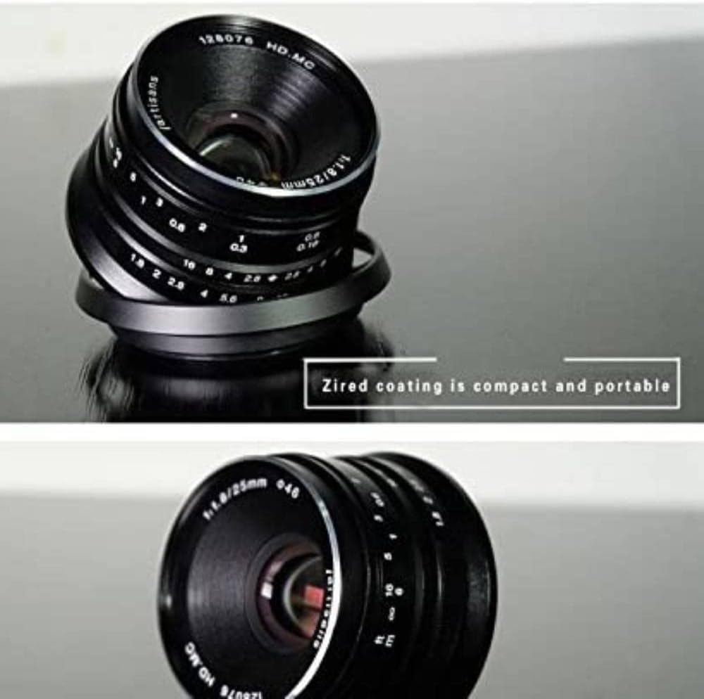 7artisans 25mm F1.8 APS-C Manual Fixed Lens Compatiable for Panasonic/Olympus MFT M4/3 Cameras G1 G2 G3 G4 G5 G6 G7 GF1 GF2 GF3 GF5 GF6 GM1 / EMP1 EPM2 E-PL1 E-PL2 E-PL3 E-PL5 Black