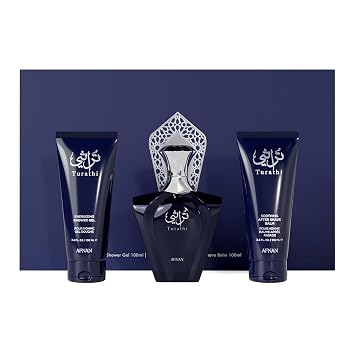 Afnan Turathi Homme Blue Gift Set Eau De Parfum + Shower Gel + After Shave Luxurious Perfume Gift Set For Men