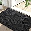 Yimobra Front Door Mat Outside Entrance 295×17 Absorbent Doormat Stain and Fade Resistant Heavy Duty Indoor Outdoor Welcome Mat Non Slip Natural Rubber Low Profile Easy Clean Patio Black
