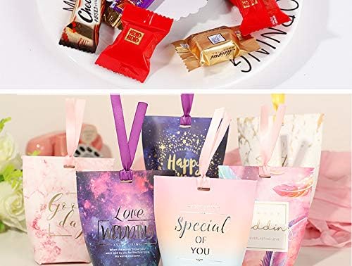 Printing Floras Sweet Candy Box Bridal Favor Gifts Chocolate Paper Bags 10pcs/20pcs/50pcs for Wedding Celebration Guests Favor AQ092 (Type D,50pcs)