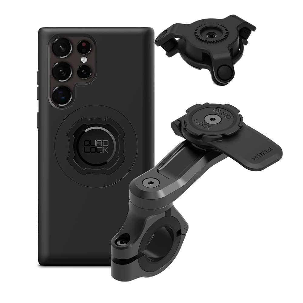 Quad Lock Motorcycle Handlebar Mount PRO Kit with Vibration Dampener and MAG Phone Case for Samsung Galaxy S22 Ultra