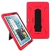 Galaxy Tab 2 10.1 Case KIQ (TM) Heavy Duty Hybrid Silicone Skin Hard Plastic Case Cover w/ Kick Stand for Samsung Galaxy Tab 2 10.1 P5100 - Black / Red