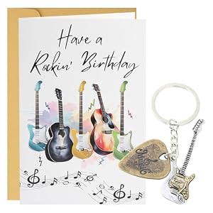 Guitar Birthday Card, Guitars Gifts, Music Lovers Gift for Men