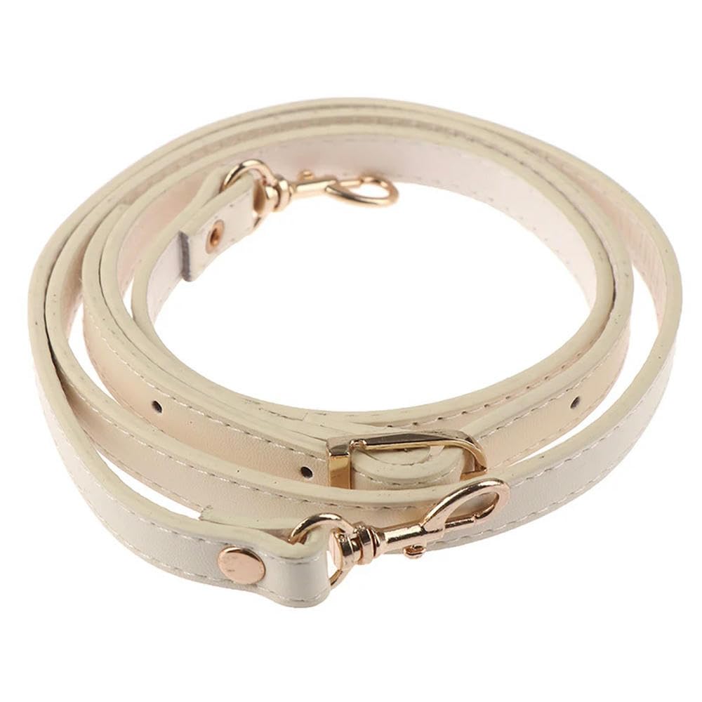 Sangle pour sac à main beige en cuir véritable réglable de 110 à 120 cm