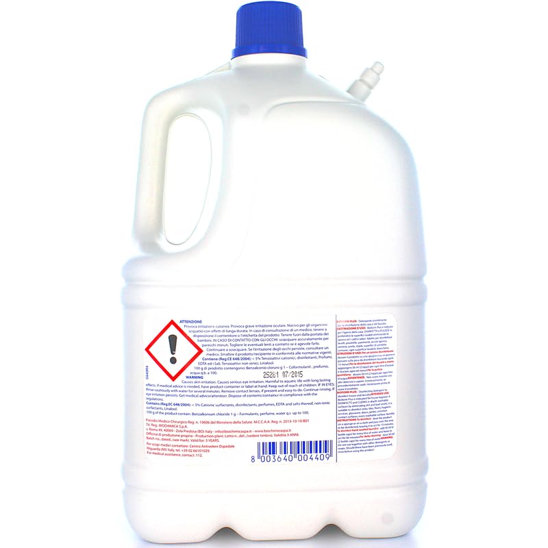 Bioform Plus - Detergente para suelos (2 unidades, especialmente adecuado para la higiene del suelo, 4,5 L, incluye llavero Beni Culinari gratuito)