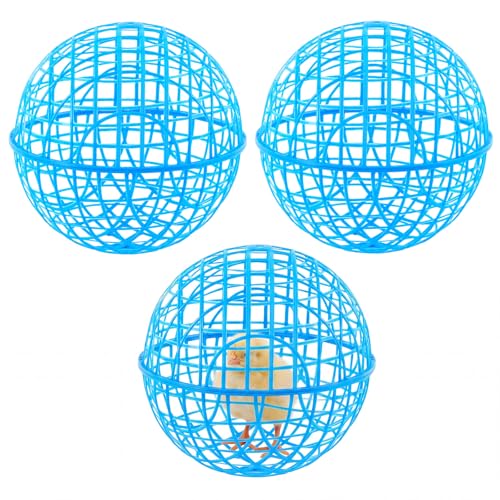 AceOrbit 3 Pack Rolling Chicken Ball Cage 2026 Mobile Mesh Poultry Coop Ball for Free Range Safety Globe Hutch for Chicks Ducklings & Small Pets Outdoor Exercise and Roaming(11.02 Inch Blue)