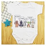 Material: Mezcla de algodon WanXingY Newborn Star Wars La Fuerza es Fuerte con Este Baby Cotton Momber Playsuit Trajes de Juegos para niños Boy Girl Sumpsuit Disfraces de Verano (Color : White, Kid Size : 3M)