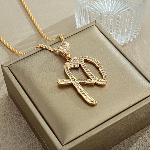 XO Necklace for Men, Gold Necklace Hip Hop Chain with Cubic Zirconia, Iced Out Jewelry, Fashion Statement Necklace, Gifts for Men