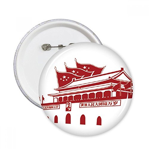 Drapeau de Tiananmen insigne bouton vêtement décoration pins rouge 5pcs