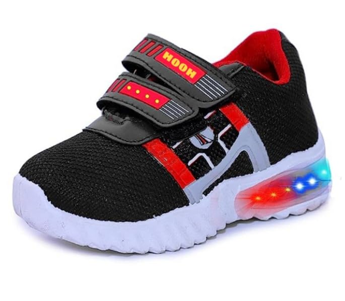 HOOH-Now comfort in Fashion Unisex-Child NEWLED Hooh Canvas Led Black Red Sneaker - 4.5-5 Years (B0C8WC7YQX) Amazon Price History, Amazon Price Tracker