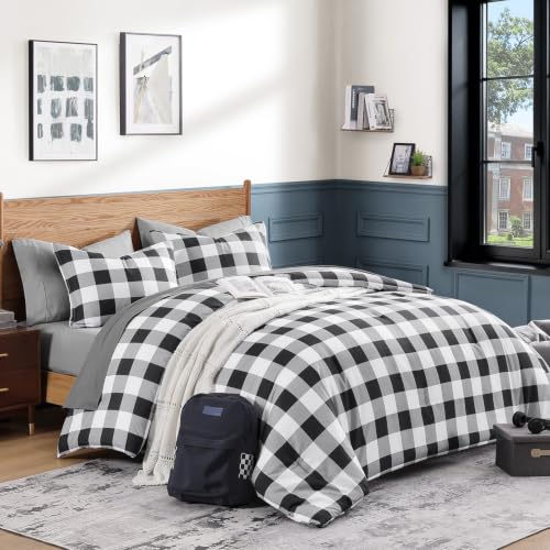 Andency Black and White Checkered Comforter Set, 2 Pieces King...