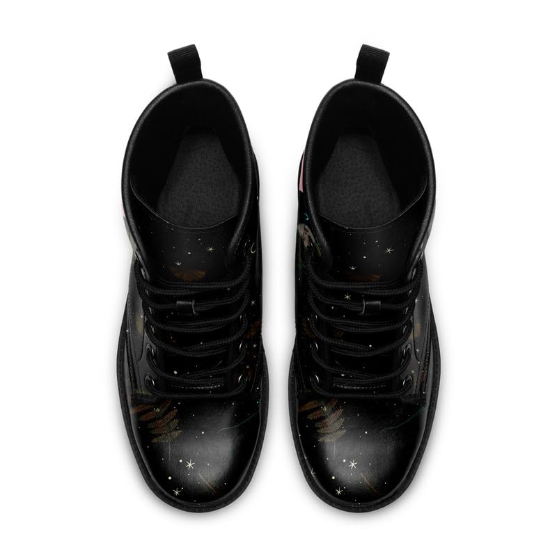 Fashion Ankle Boots For Men Women Floral Mushroom Star Trendy Lace Up Unisex Booties Combat Trendy Street Wear Boots3