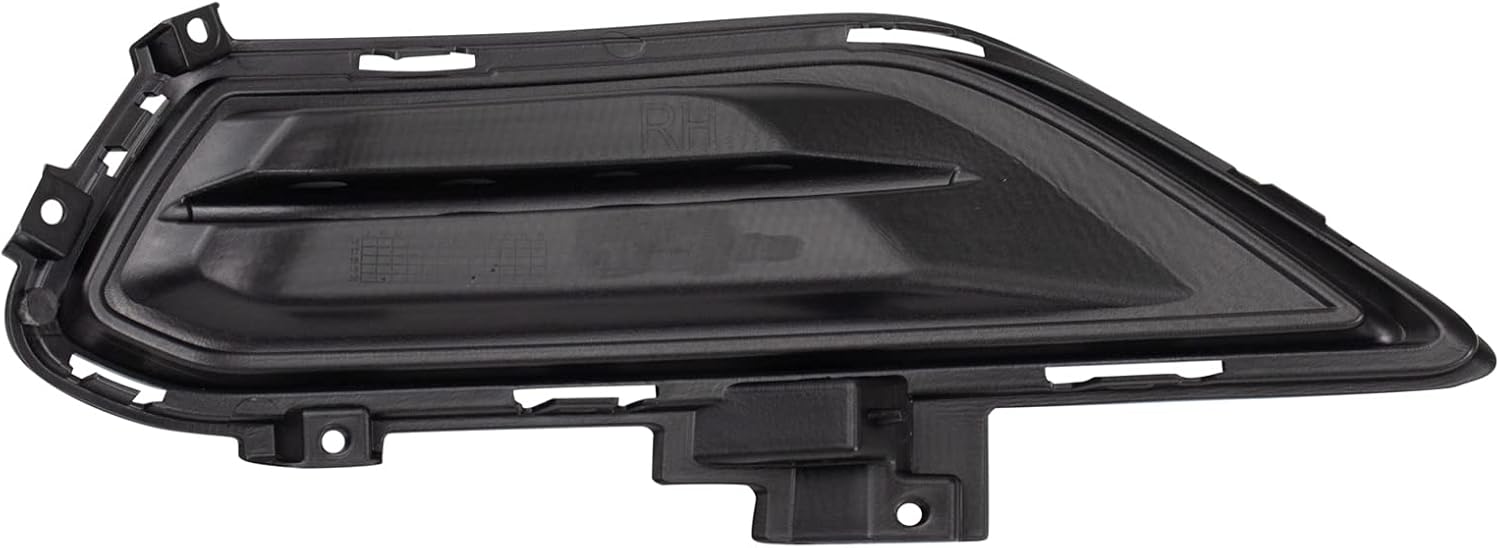 TRQ Front Right Fog Light Hole Cover Black Passenger Side Compatible with 2013-2016 Ford Fusion FO1039133