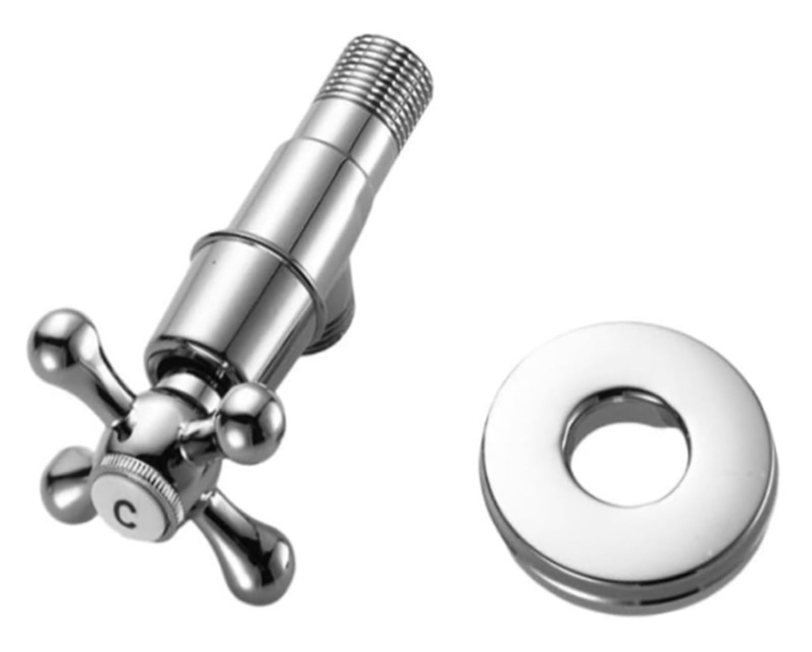 Eckventil aus Messing mit dreieckigem Handrad for Warm- und Kaltwasserleitungen und Badezimmerarmaturen