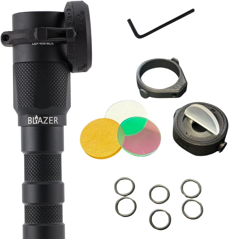 Villain Weapon Systems 4X Beam Diffusers for Blazer LEP, LED, or IR Illuminator - Includes Clamping Ring, Diffuser Retaining Ring Assembly, Tools