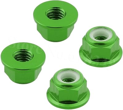Replacement Part For 4pcs/lot 102049 Aluminum Nylon Nut M4 02190 1/10 Upgrade Parts For R/C Car - Color Green