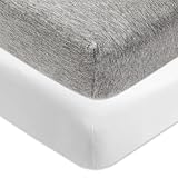 HonestBaby unisex-baby Classics Fitted Crib Sheets Set Standard Mattress, 100% Organic Cotton Baby Boys, Girls, Neutral, 2 Pack - Watercolor World, One Size