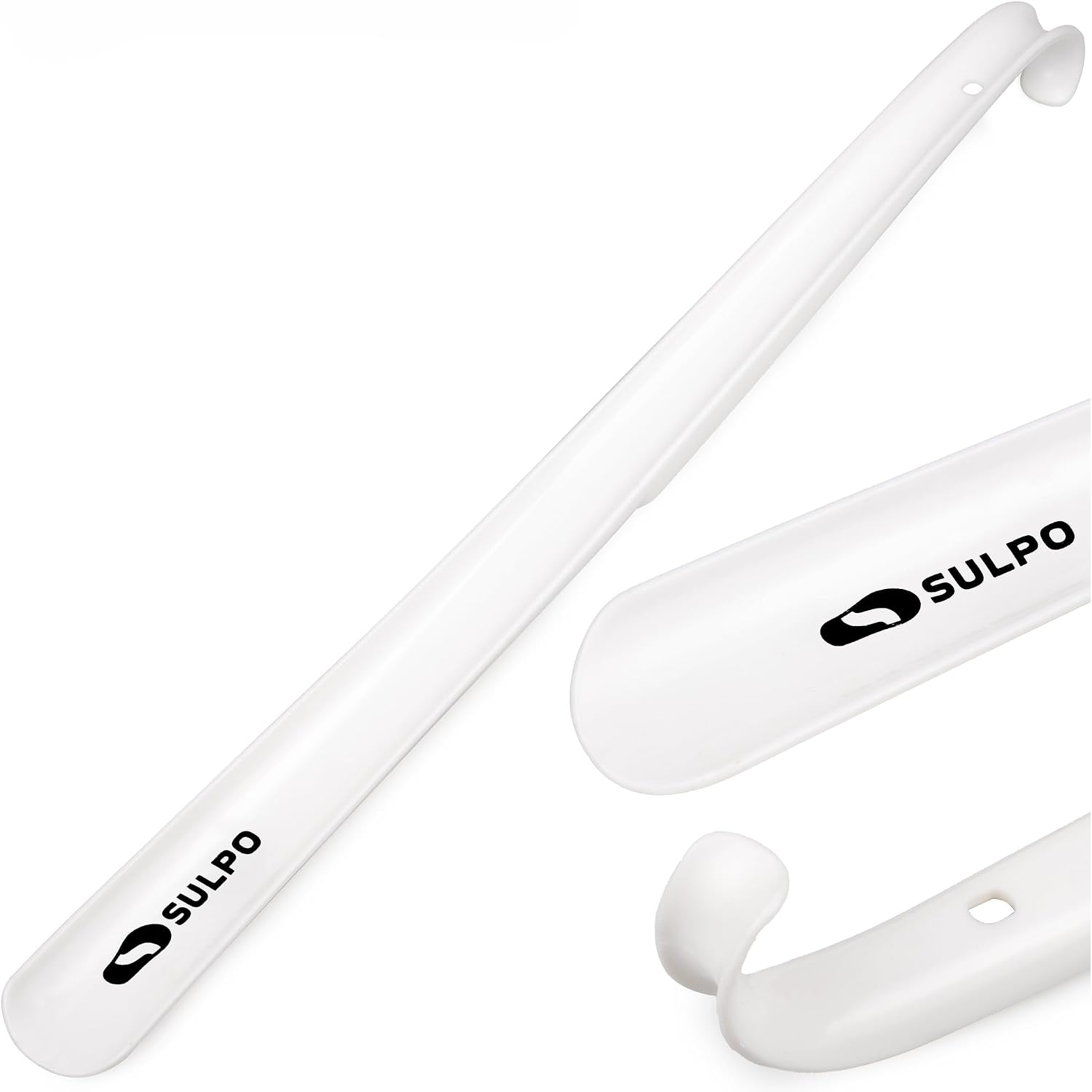SULPO Łyżka do butów plastikowa - Długa łyżka do butów - Solidna i elastyczna - Z otworem do zawieszenia - Shoehorn - 58 cm / 1 sztuka