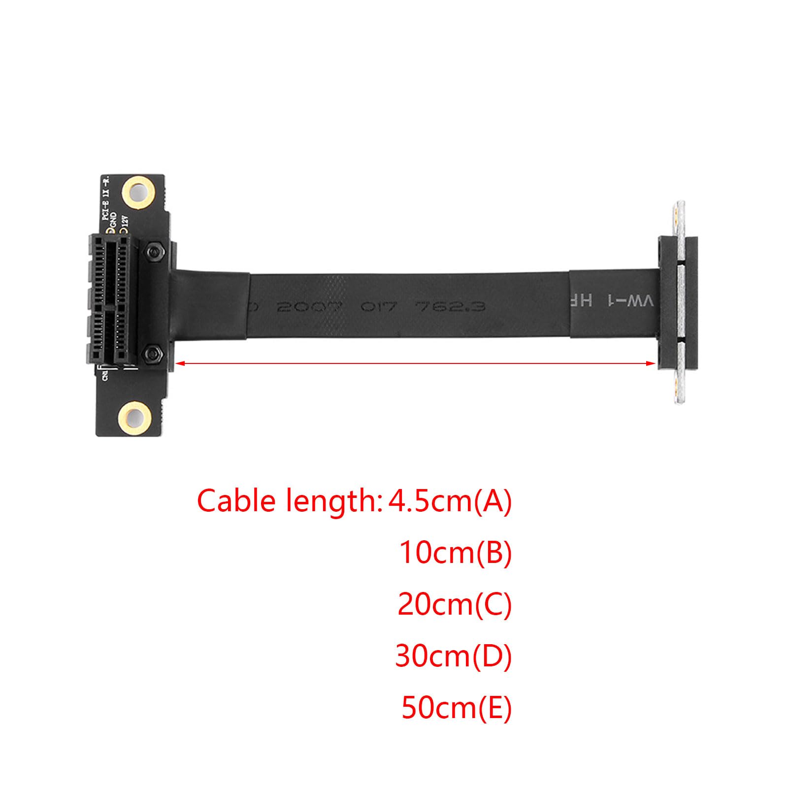 Cable de extensión PCIe 3.0 X1 a X1 de 90 grados de 8, 50cm