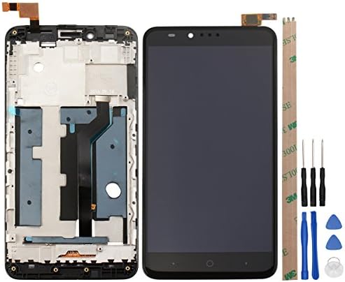 HYYT Replacement for ZTE Zmax Pro Z981 LCD Touch Screen Digitizer Assembly Broken Screen Parts with Small Kits - Black (Z981 Black with Frame)